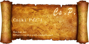 Csiki Pál névjegykártya
